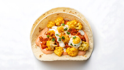 Breakfast Burrito Tacos delicious breakfast burrito filled with roasted cauliflower and creamy sauce makes tasty tacos