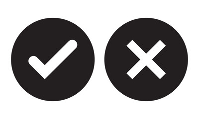 Obraz premium green tick mark. red cross mark icons. yes and no buttons. do and don't button. checkmark and crossmark button.