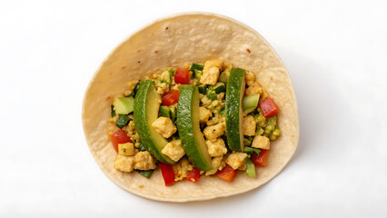 Breakfast Burrito Tacos healthy breakfast burrito with avocado, tofu, and fresh vegetables makes tasty tacos option for any
