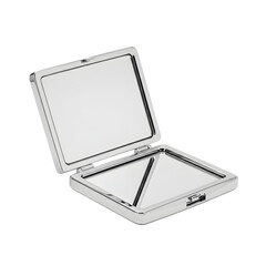Silver Compact Mirror: Makeup Travel Mirror on transparent background