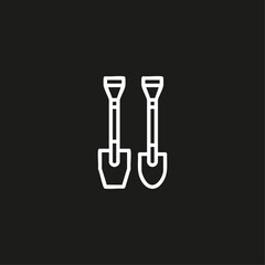 Fototapeta premium Shovels icon logo flat vector design