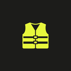 Life jacket Vest icon logo flat vector design