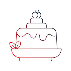 pudding gradient outline icon with white background vector stock illustration