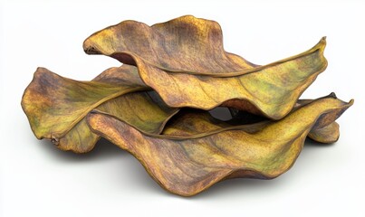 Fototapeta premium Dried leaves autumn nature studio background design