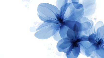 Obraz premium Abstract floral design in blue shades on white background in vector art style. Abstract floral background.