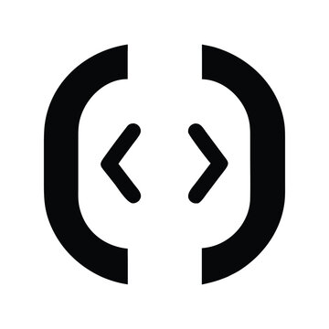 Code brackets icon vector. Programming syntax symbols, developer tools for coding interfaces, IDE designs, or software documentation

