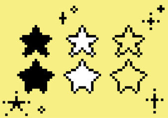 モノクロ星のドット絵アイコンセット