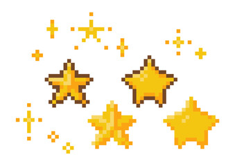 きらきら星のドット絵セット陰影有り