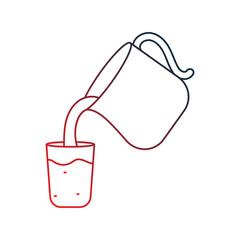 milk jar gradient outline icon with white background vector stock illustration