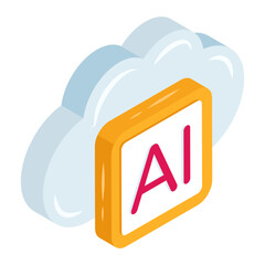 Premier download icon of cloud ai