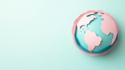 Paper Earth Globe, Minimalist Design, Environmental ,Global