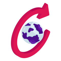 A trendy design icon of global rotation 
