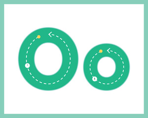 Letter O Uppercase ad Lowercase Alphabet Tracing Guide for Kids Worksheet