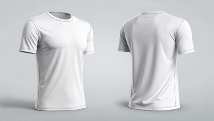 Empty White Cotton T-Shirt Design Mockup – Front and Rear View for Apparel Branding or Print Design