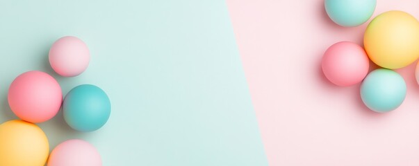 Pastel Color Block with Spheres, Abstract , Background