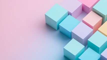 Obraz premium Pastel Cubes Abstract, geometric , pattern