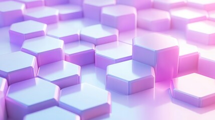 Obraz premium Abstract background of translucent overlapping hexagons fading into a smooth gradient with unclear edges and soft color tones