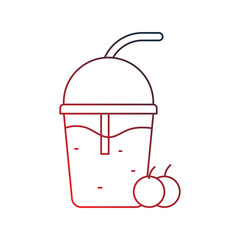 smoothie gradient outline icon with white background vector stock illustration