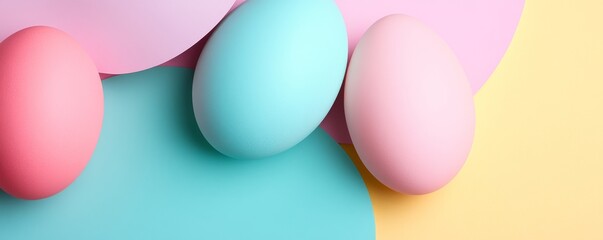 Pastel Eggs Abstract Shapes and Colors,Easter ,Background