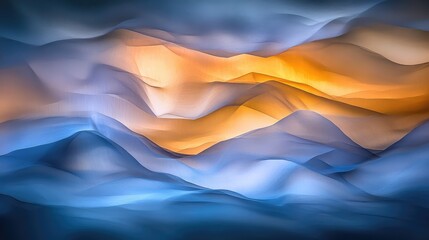 Blurred abstract background with soft layered polygons and curved shapes floating in translucent pastel colors