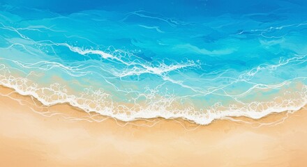 Pixelated Beach And Ocean Aerial View With Turquoise Blue Water And Sandy Shore