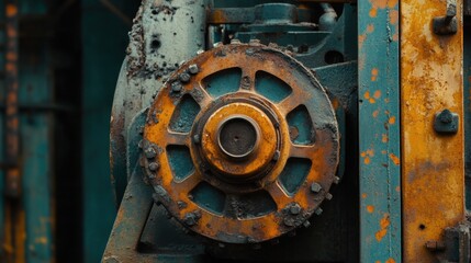 Roller drum close-up showing surface wear and mechanical details in focus