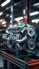 Fototapeta premium modern car engine close up
