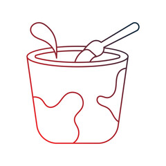 yougurt gradient outline icon with white background vector stock illustration