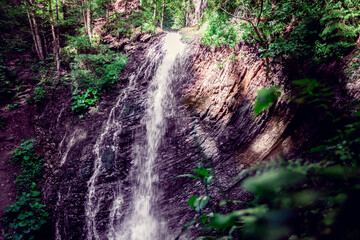 Waterfall in the Carpathian Mountains