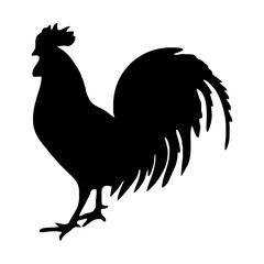 silhouette of a rooster crowing