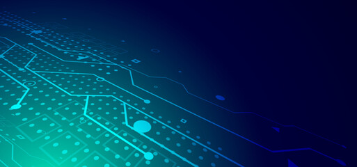 Digital technology speed connect blue green background, cyber nano information, abstract communication, innovation future tech data, internet network connection, Ai big data, line dot illustration 3d