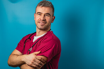 Skilled healthcare professional with a warm smile in a bright clinic