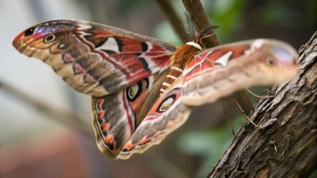 Butterfly/ngenty wing patterns: close-up detailed scales and colorful patterns on butterfly or moth wings.