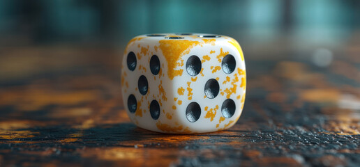 Closeup colorful game die