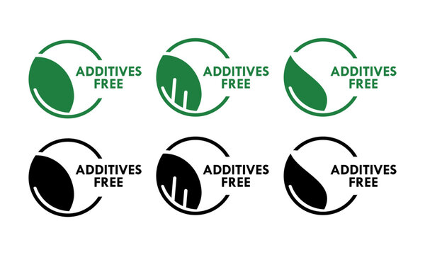 Additives free logo template illustration. Vector logo skincare cosmetic or skin and health safe product with no paraben package design