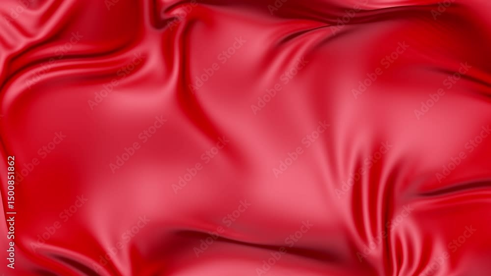 Poster red silk reverie: dive into a world of elegance with this 4k 3d animation featuring a flowing red si