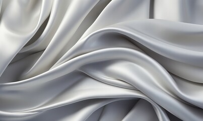 Obraz premium Textura de seda plateada, pliegues suaves, fondo abstracto