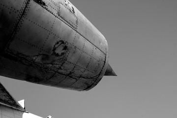Detail of an old abandoned military plane	