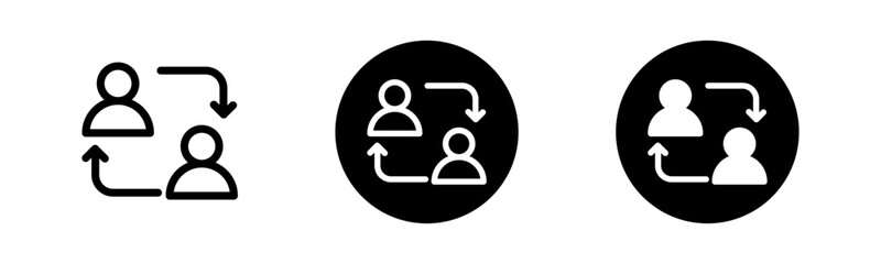 User switch icon with directional arrows, representing position change, account change, user exchange, or profile swap. © Hasan_Sumon