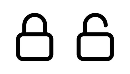 Lock and unlock padlock icon representing security, privacy, access control, or data protection.