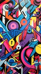 Vintage Retro Abstract abstract painting wall.