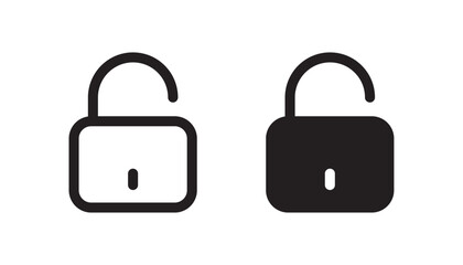 Lock and unlock padlock icon representing security, privacy, access control, or data protection.