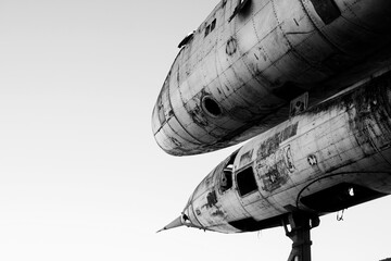 Detail of an old abandoned military plane	