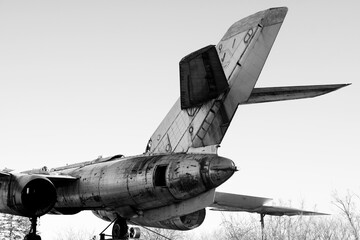 Detail of an old abandoned military plane	