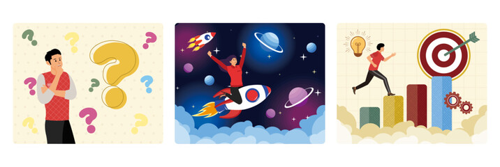 Thinking Concept, Imagination, and Problem Solving Concept for Success and Goal Achievement.