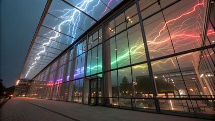 Obraz premium Digital flat user interface with icons on a touch screen for business and social media communication