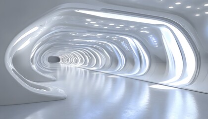 Obraz premium Futuristic tunnel interior design.
