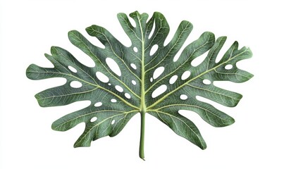 Tropical leaf, isolated, white background, nature, design element