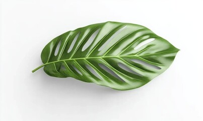 Tropical leaf, isolated, white background, nature, design