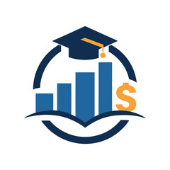Finance School Logo with Dollar and Book